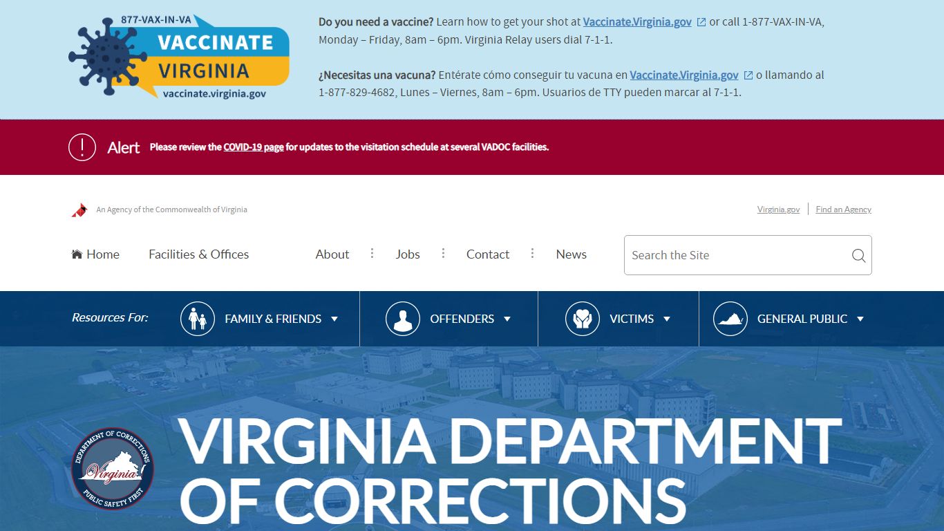 Homepage — Virginia Department of Corrections